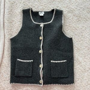 Song of Style Gray and Cream Wool Vest